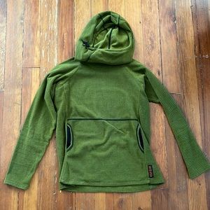 A women’s medium forest green Melanzana hoodie